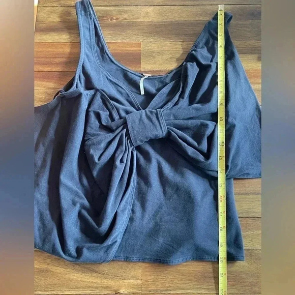 NWOT Free People big bow black cotton shirt - Picture 5 of 8